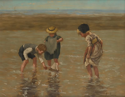 Les jeux d'enfants à la mer.