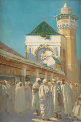 Conversation devant la mosquée Hammouda