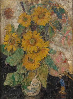 Les tournesols by Walter Stevens - Auction record, sale price, and art valuation. Compare with similar artists and explore comparable artworks.