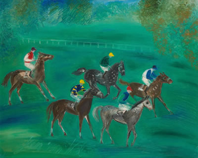 Les chevaux sont en piste