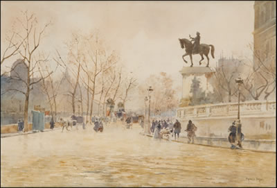 Le quai de Gesvres à Paris, statue d'Étienne Marcel