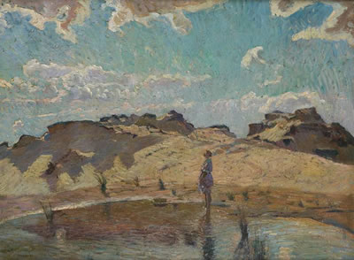 Jeune fille au bord de l'eau