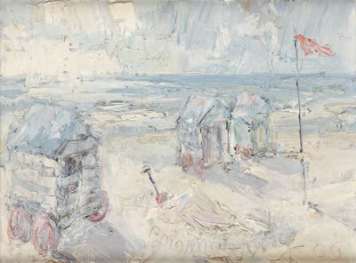 Cabines à la mer du Nord