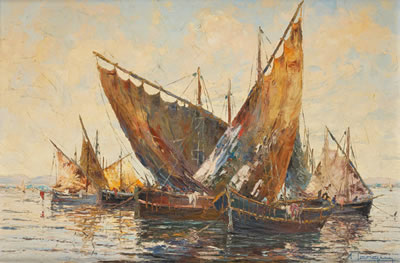 The felucca. by Henri Bargin - Auction record, sale price, and art valuation. Compare with similar artists and explore comparable artworks.