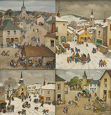 Sample artwork by Paul Lemasson (1897 - 1971), known for figure, landscape, genre painting, village scenes - View similar artists and auction records