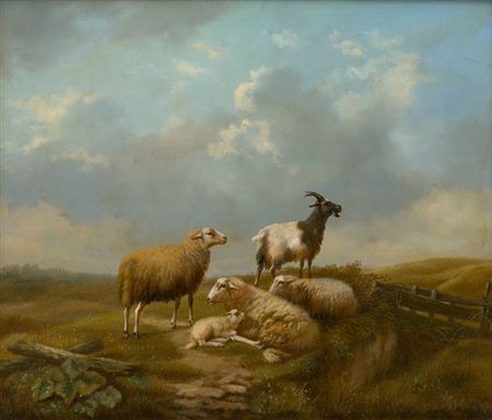 Moutons et bouc avant l'orage