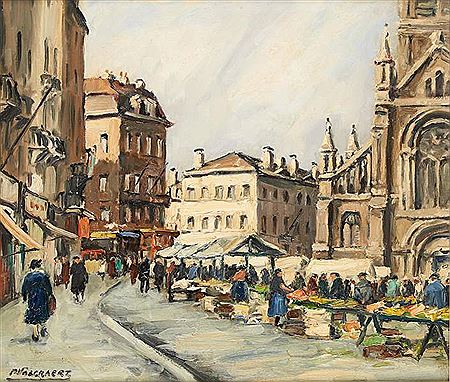 Jour de marché à la Place Sainte Catherine.