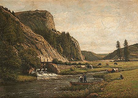 Pêcheurs au bord de la rivière