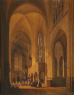 Intérieur d'église animé
