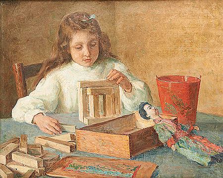 Jeune fille jouant