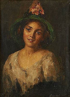 Portrait de jeune femme au chapeau fleuri by Rinaldo Agazzi - Auction record, sale price, and art valuation. Compare with similar artists and explore comparable artworks.
