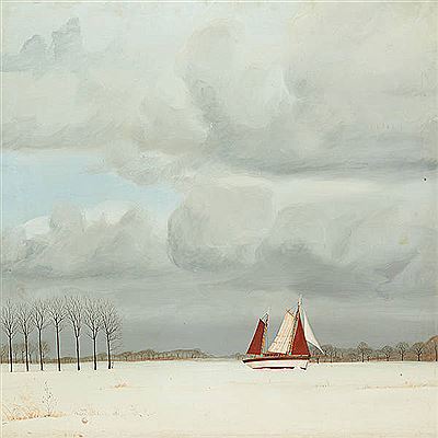 Voilier dans la neige