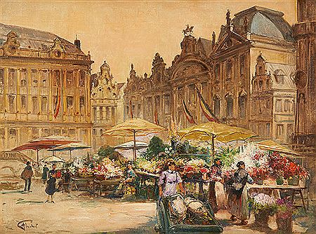 Marché aux fleurs sur la Grand Place de Bruxelles