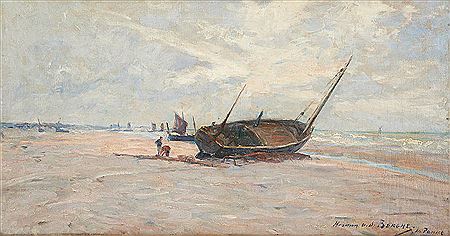 Barque de pêche échouée sur la plage de La Panne. by Herman Van den Berghe - Auction record, sale price, and art valuation. Compare with similar artists and explore comparable artworks.