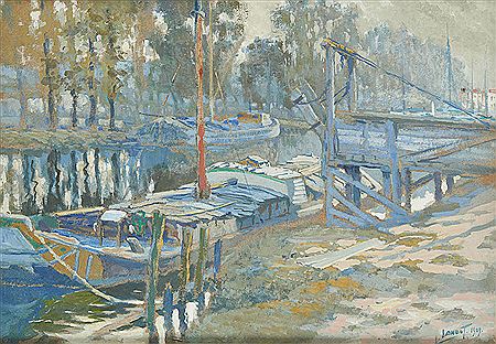 Péniches en bord de canal.