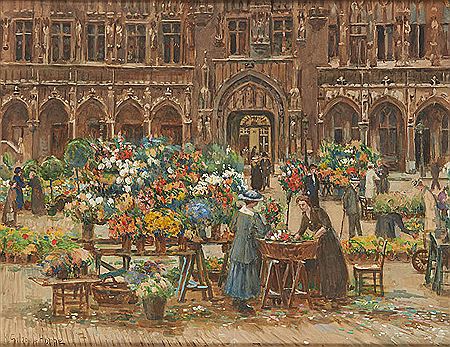 Marché aux fleurs à la Grand-Place de Bruxelles.