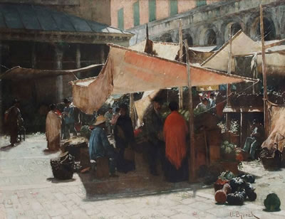 Scène de marché en Italie