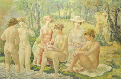 Jeunes-femmes au bord de l'eau