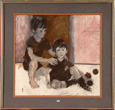 Deux jeunes garçons jouant aux boules by Martin Wallaert - Auction record, sale price, and art valuation. Compare with similar artists and explore comparable artworks.