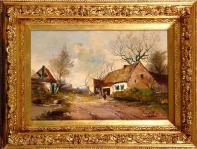 Paysage animé à la ferme