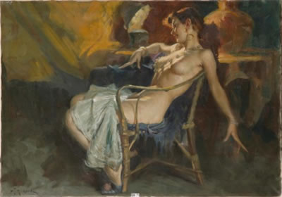 Femme nue assise
