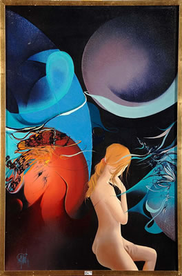 Femme dans un paysage imaginaire