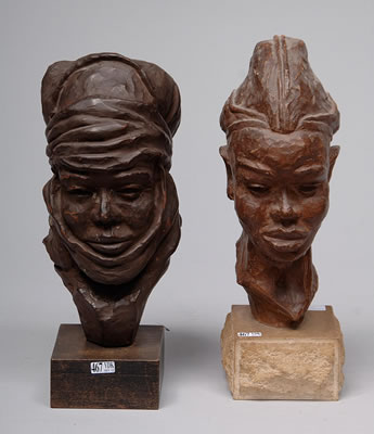 "Tête d'arabe au turban" and "Tête d'africaine"