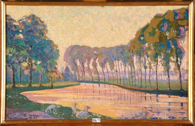 "Paysage avec des arbres dans le canal". by Georges Marie Baltus - Auction record, sale price, and art valuation. Compare with similar artists and explore comparable artworks.