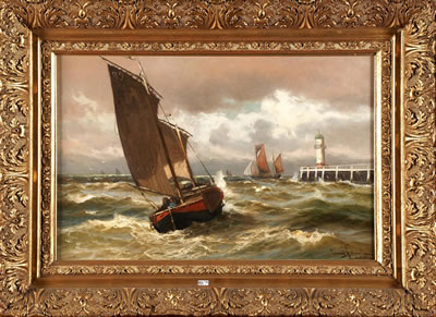 Bateaux de pêche à Blankenbergh by Conrad Selmyhr - Auction record, sale price, and art valuation. Compare with similar artists and explore comparable artworks.