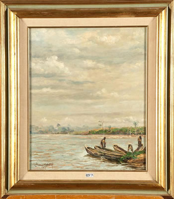 Pêcheurs au bord du fleuve Congo