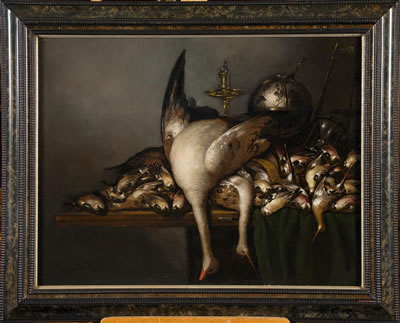 "Vanité et nature morte au trophée de chasse".