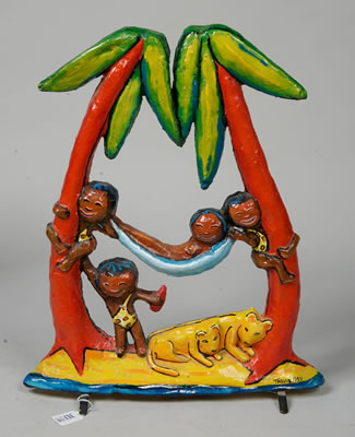 Enfants dans les cocotiers