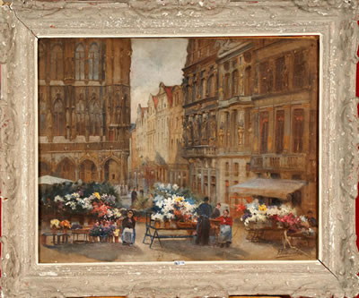 "Marché aux fleurs à la Grand-Place de Bruxelles"
