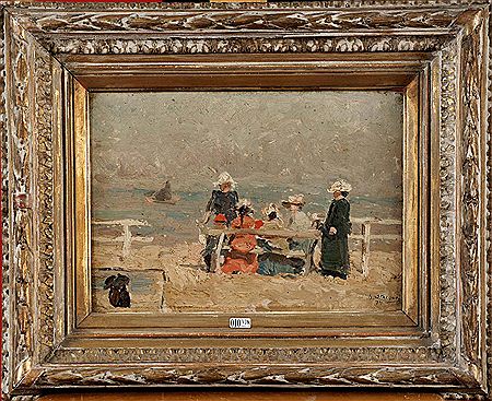 Elégantes sur la digue by Henri Stacquet - Auction record, sale price, and art valuation. Compare with similar artists and explore comparable artworks.