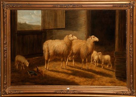 Moutons à la bergerie
