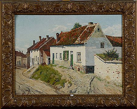 Ruelle de village animée
