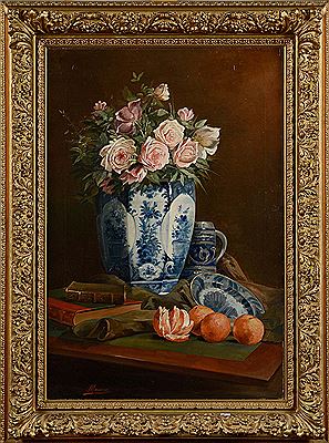 Nature morte aux roses et aux oranges