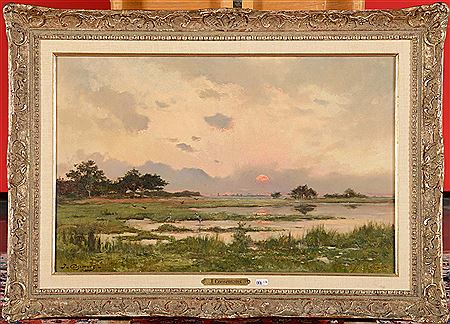 "Marais au coucher du soleil"