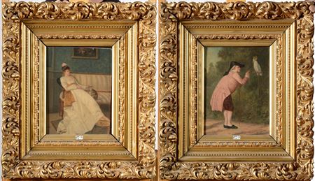 "Dame de qualité au chat" and "Gentilhomme au perroquet" (2)