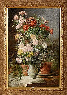 "Nature morte aux dalhias". by Adrian Geefs - Auction record, sale price, and art valuation. Compare with similar artists and explore comparable artworks.