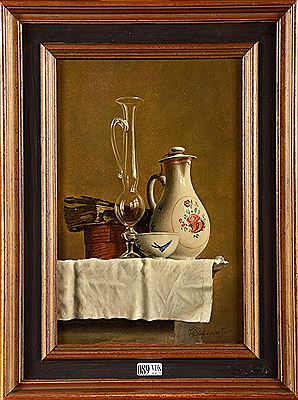 "Nature morte aux porcelaines et à la verrerie"