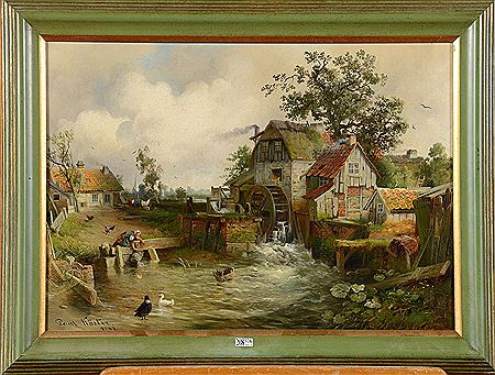 "lively watermill Landscape"