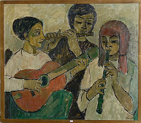 Les musiciens by Paule Nolens - Auction record, sale price, and art valuation. Compare with similar artists and explore comparable artworks.