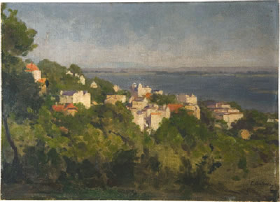 Blick auf Blankenese und die Elbe
