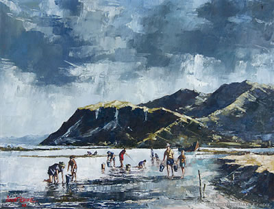 Pipi Gatherers Near Motueka