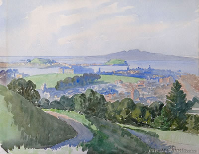Auckland from Mt Eden by Ella Spicer - Auction record, sale price, and art valuation. Compare with similar artists and explore comparable artworks.