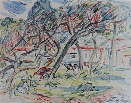 Turkeys at Karekare by Gabrielle Hope - Auction record, sale price, and art valuation. Compare with similar artists and explore comparable artworks.