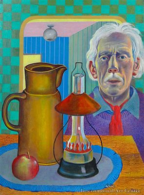 Portrait of William James Reed: Self Portrait with Jug and Lamp
