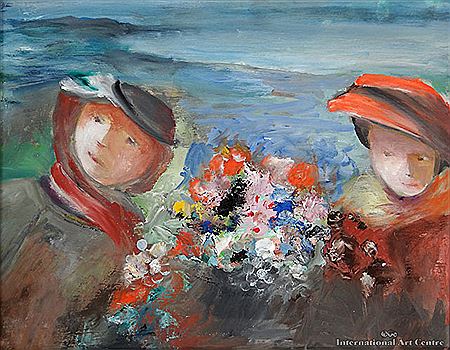 Two Figures on Beach by Patricia France - Auction record, sale price, and art valuation. Compare with similar artists and explore comparable artworks.