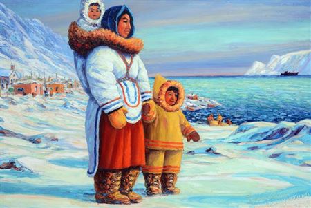 Sample artwork by Fleurimond Constantineau (1905 - 1981), known for city scene, landscape, seascape and inuit genre painting - View similar artists and auction records